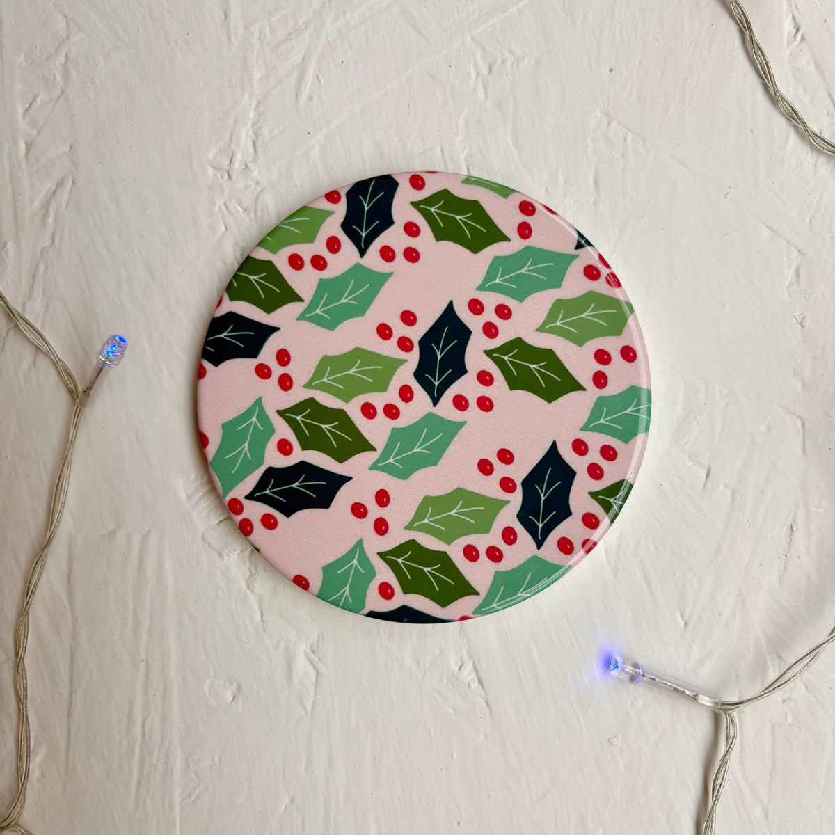 Holly and Berries Ceramic Coaster