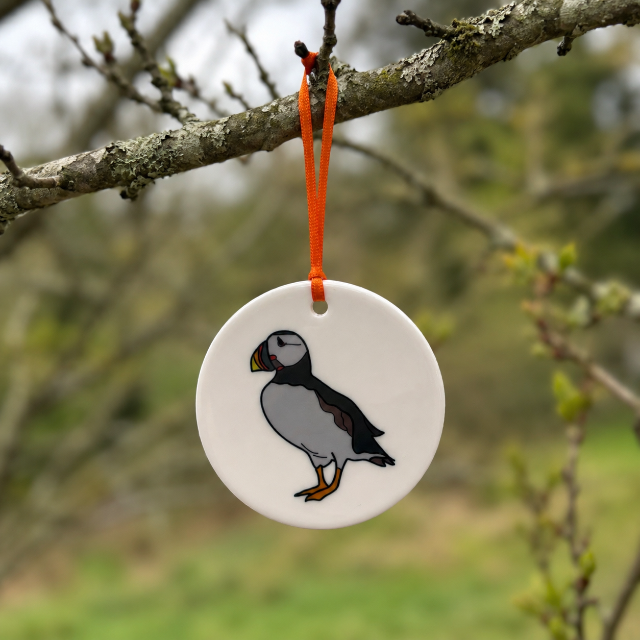 Ceramic Original Puffin Hanging Ornament
