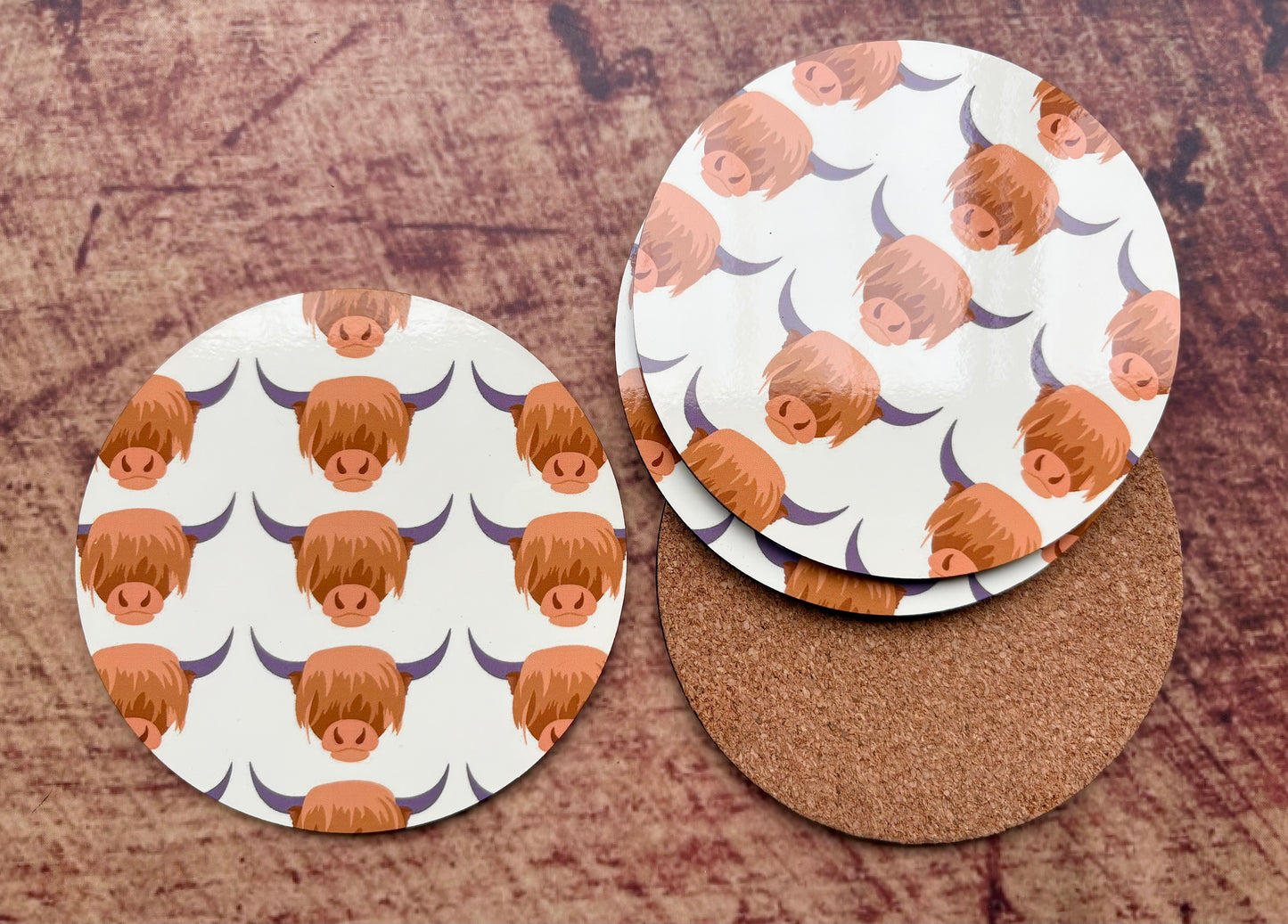 Highland Cow Round Coaster