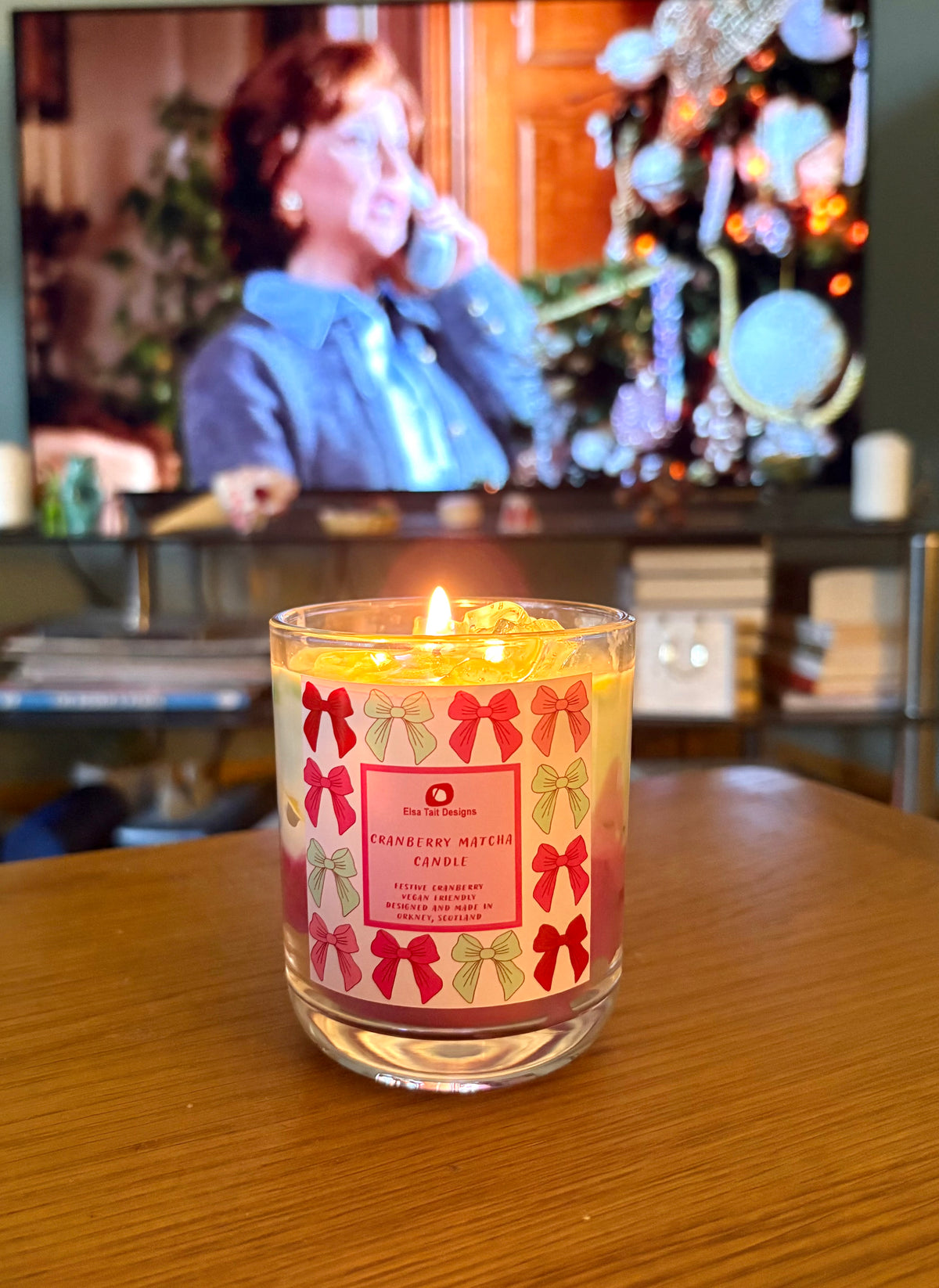 Festive Cranberry Matcha Candle