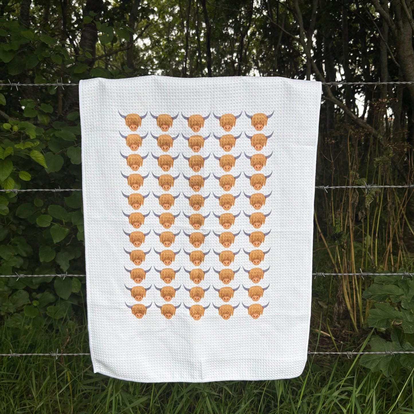 Highland Cow Weaved Tea Towel