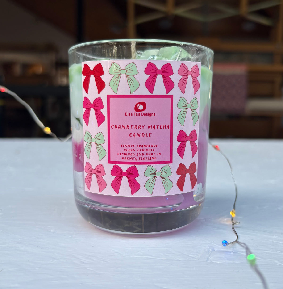 Festive Cranberry Matcha Candle